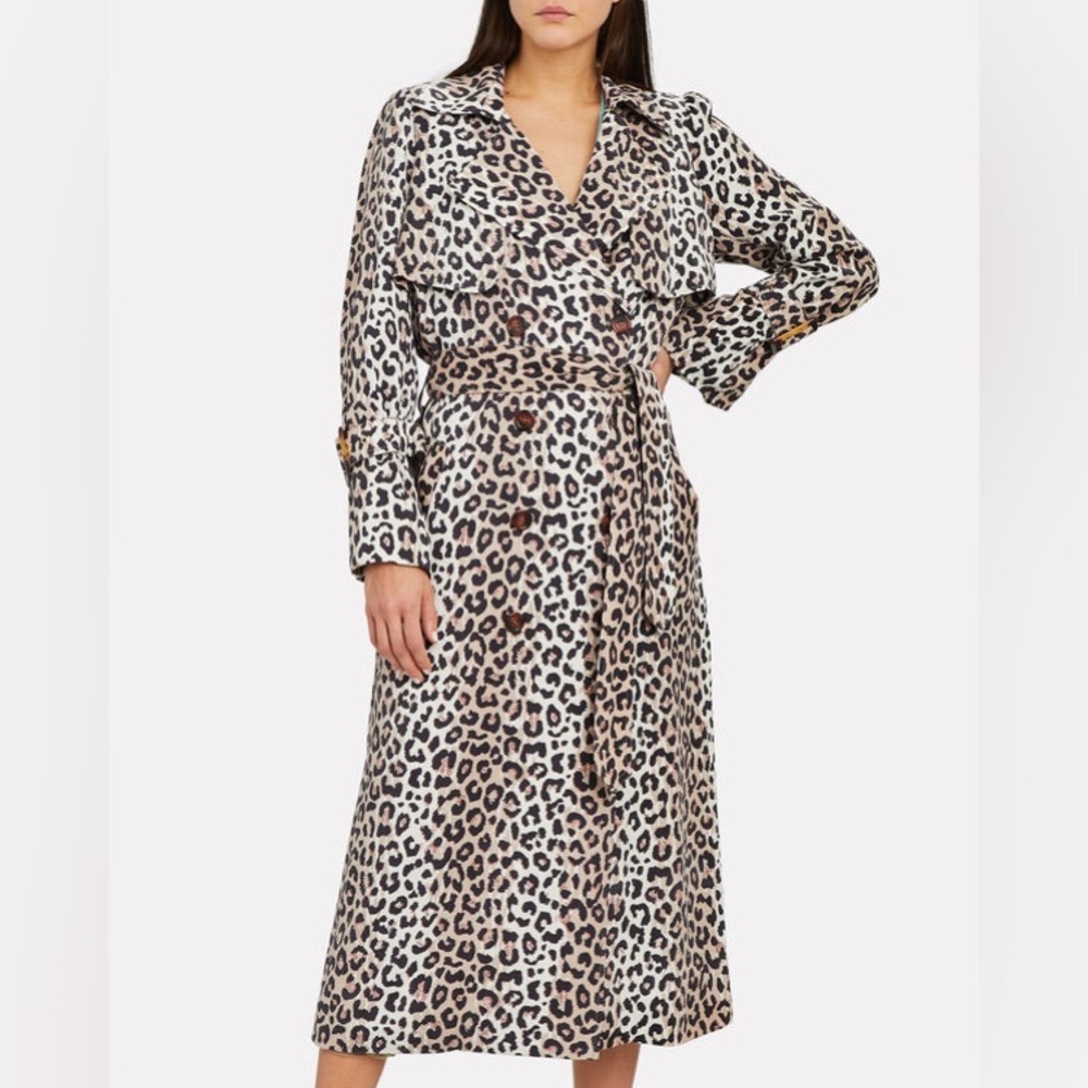 Notes du Nord Medium Leopard Trench Coat NWT